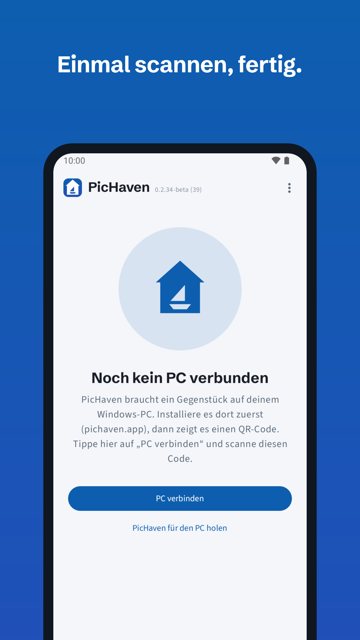Handy: noch nicht verbunden, QR-Code scannen